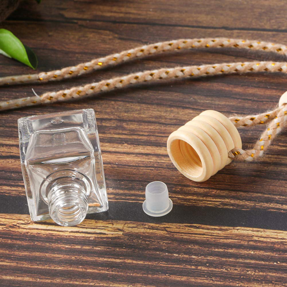10 Packs Car Aromatherapy Diffuser Hanging Empty Glass Perfume Bottle Essential Oils Diffuser Bottles Automotive Interior Orname