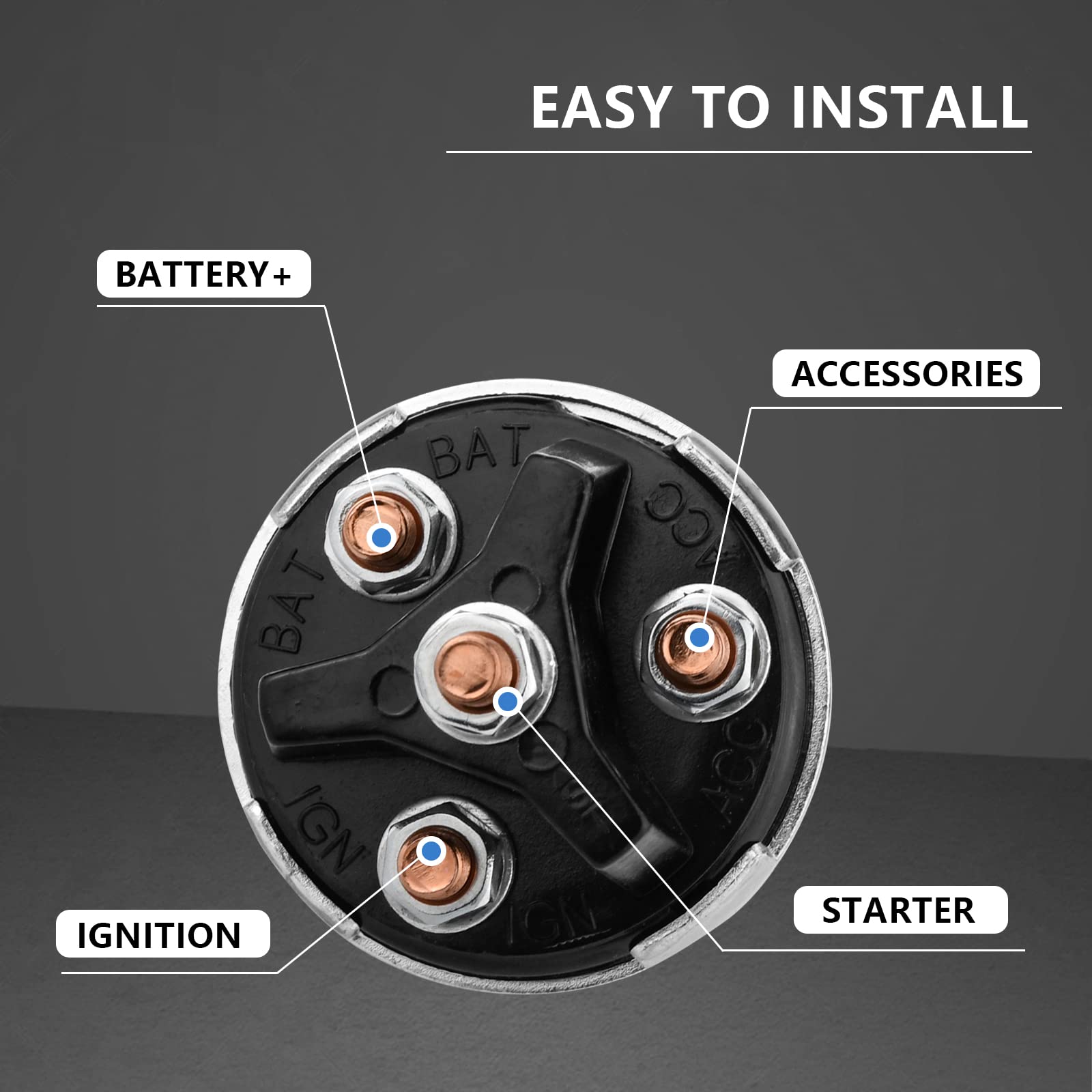 Ignition Switch With Key, 4 Position Universal Key Ignition Switch 12V For Car, Truck, Tractor, Trailer, Forklift, And More, Acc