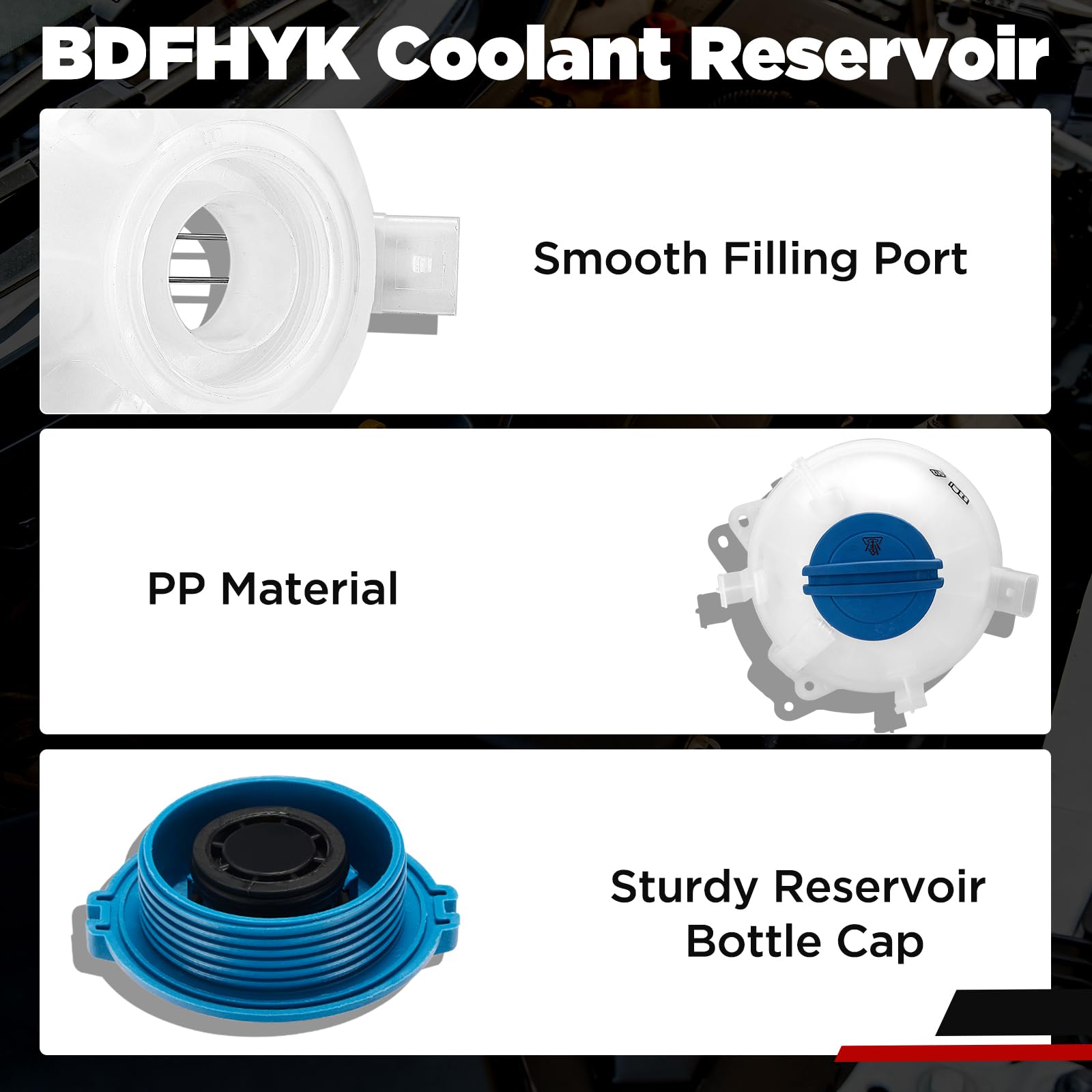 Bdfhyk Engine Coolant Expansion Reservoir Overflow Tank Compatible With Audi A3 Q3 Tt Rs Tts Quattro Volkswagen Vw Beetle Eos Go