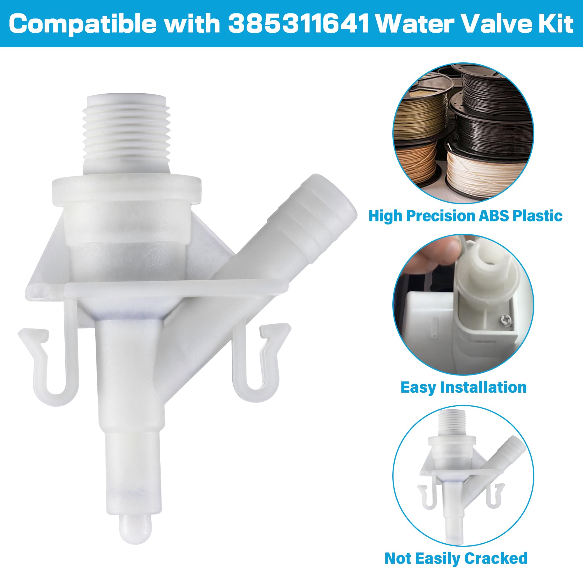 Dreyoo RV Toilet Water Valve Compatible with 385311641, Sealand 300 310 311 320 321 Series Pedal Flush Camper Trailer Marine Toi