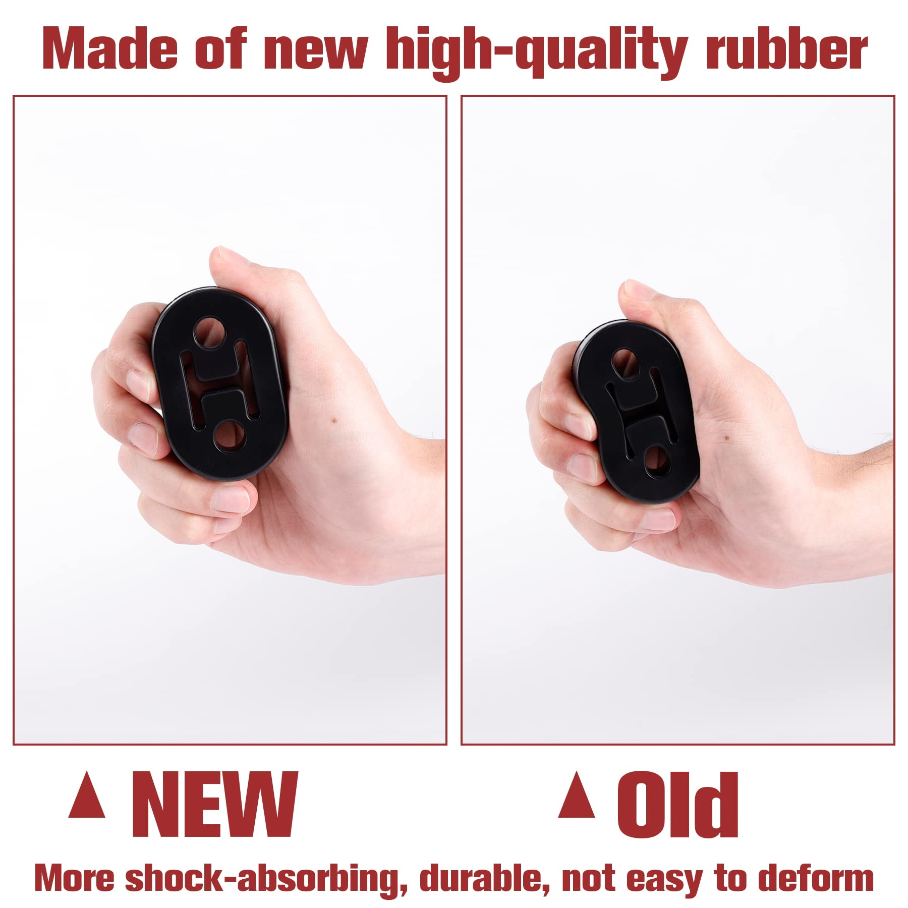 Singaro Rubber Exhaust Hanger, Muffler Exhaust System, Heavy Insulator Support Bushing Installation, 2 Holes 0.47 Inch, High-Den