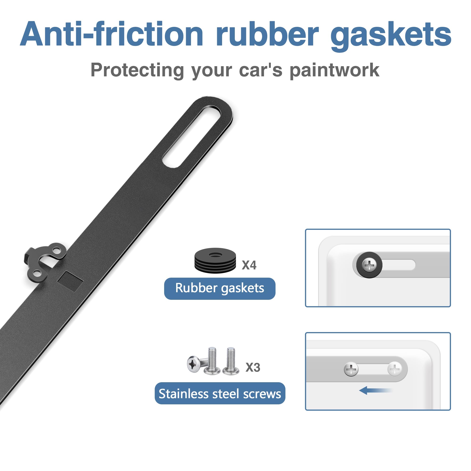 Pixelman Stainless Back Up Camera License Plate Mount,Universal License Plate Camera Mount For Mirror Camera,Backup Camera Mount