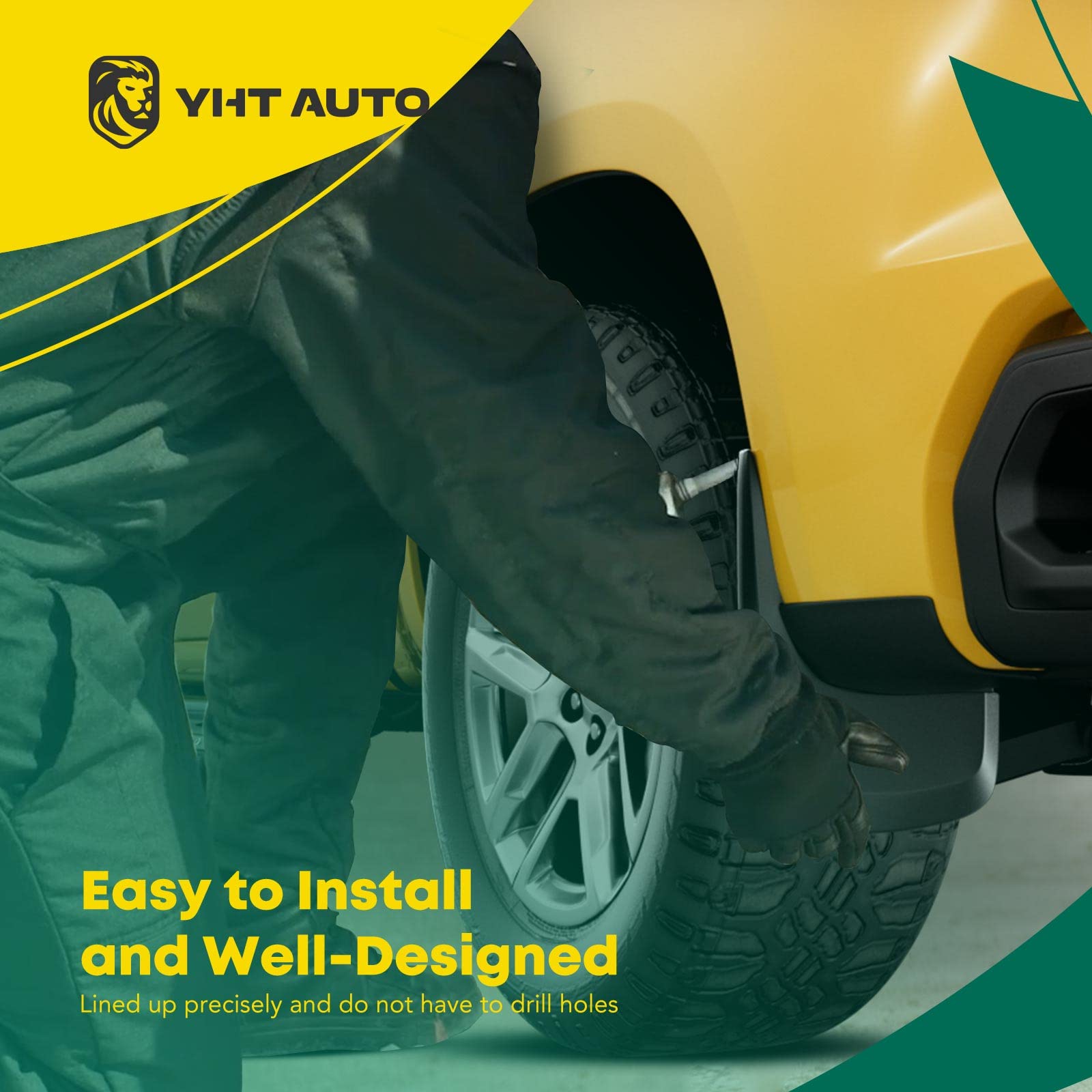 Yhtauto Set Of 4 Mud Flaps Splash Guards Accessories Replacement For Toyota Tacoma 2005-2015 Pickup, Mini Passenger Van V6 3.6L,