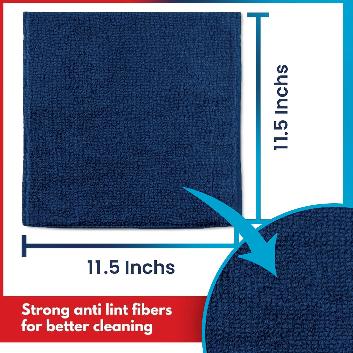 Usanooks Microfiber Cleaning Cloth - 6 Pcs 11.5''X11.5'' - High Performance - 1200 Washes, Ultra Absorbent Towels Weave Grime &
