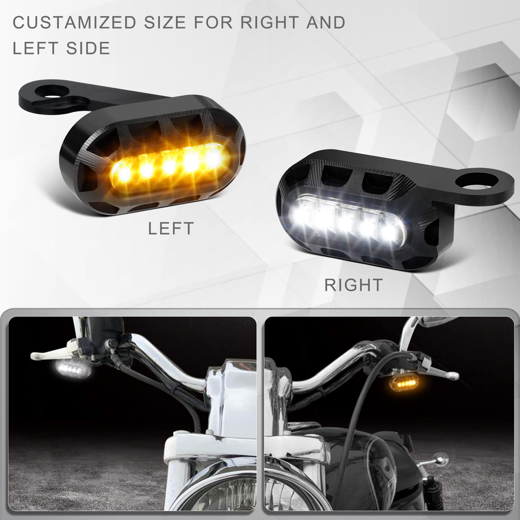 Quasco Led Motorcycle Turn Signals Switchback Mini Blinkers Handlebar Marker Light Compatible With Harley Sportster 1200 Iron 88