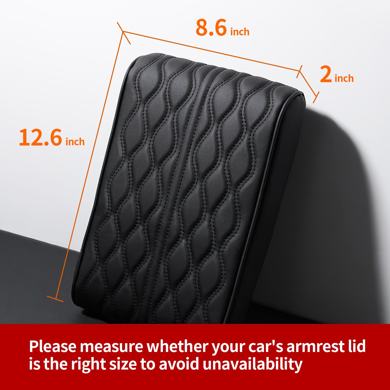 Fanruiqi Car Center Console Heighten Cover, Leather Memory Foam Car Armrest Booster Pads, Leather Car Armrest Cover Protector, S
