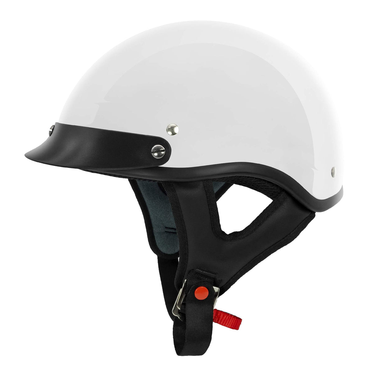 Vcan Cruiser Gloss White Motorcycle Half Helmet (X-Large)
