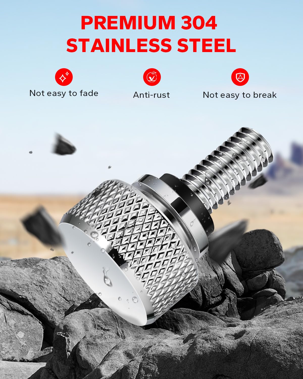 Amazicha Chrome Rear Fender Seat Bolt Stainless Steel Seat Screw Quick Mount Compatible for Harley Davidson Sportster Touring So