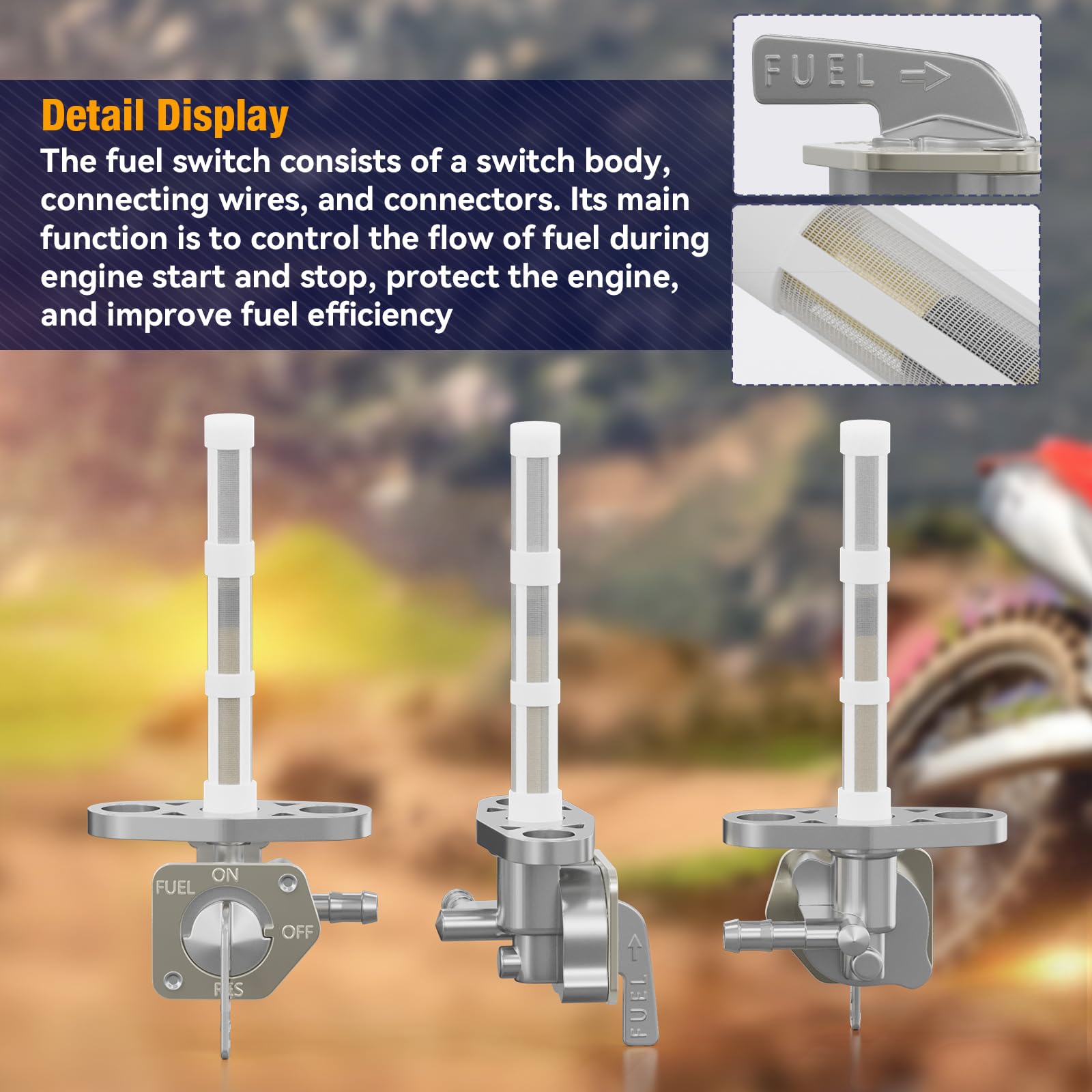 Fuel Valve Petcock Tank Switch Compatible With Honda Xr50 Xr70 Xr80 Xr100 R Crf50 Crf70 Crf80 Crf100 Crf150 Crf230 F 16950-Gel-7