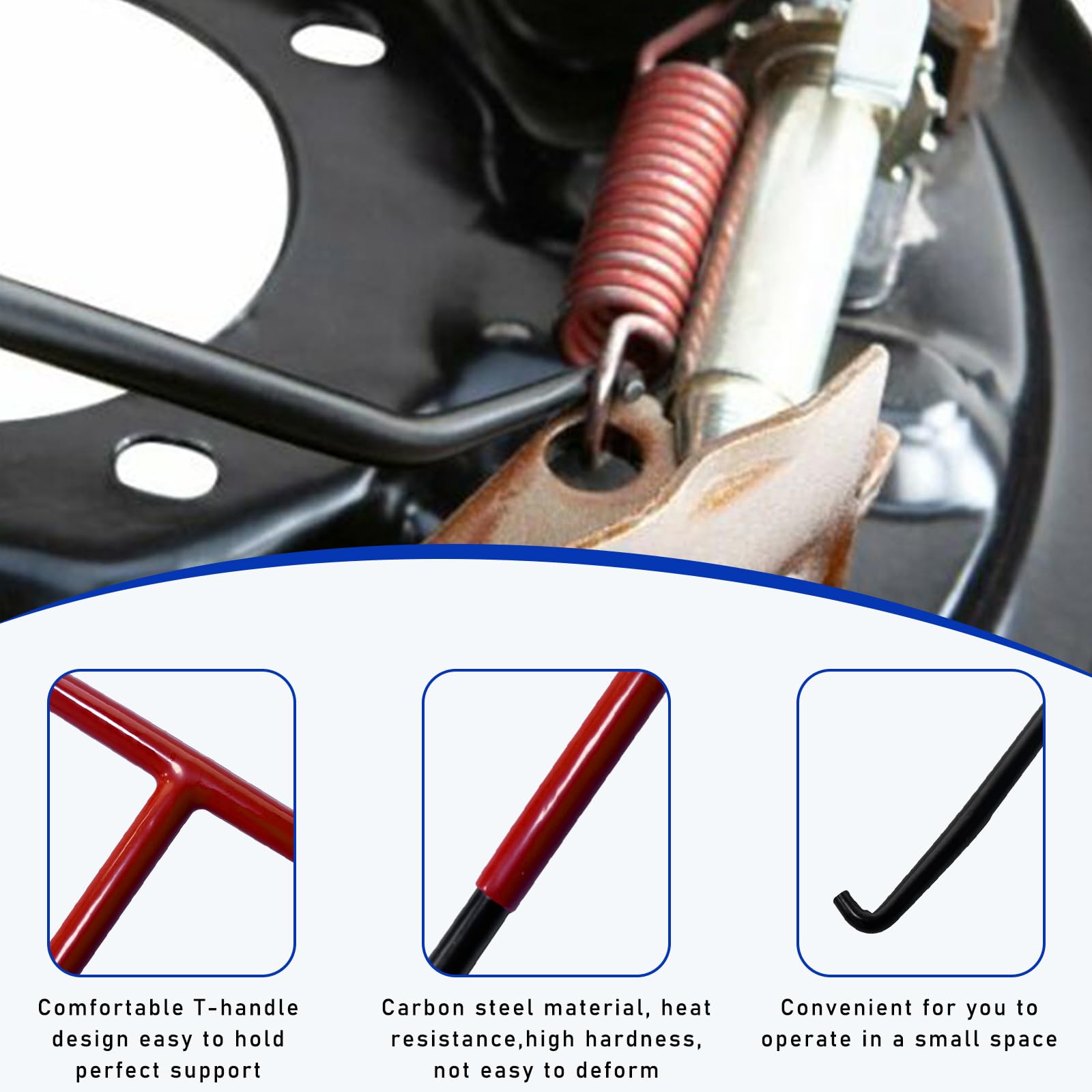 Sylvil Motorcycle Exhaust Spring Hook, T Shaped Handle Spring Puller Installation Tool with Rubber Coating, Universal Pipe Sprin