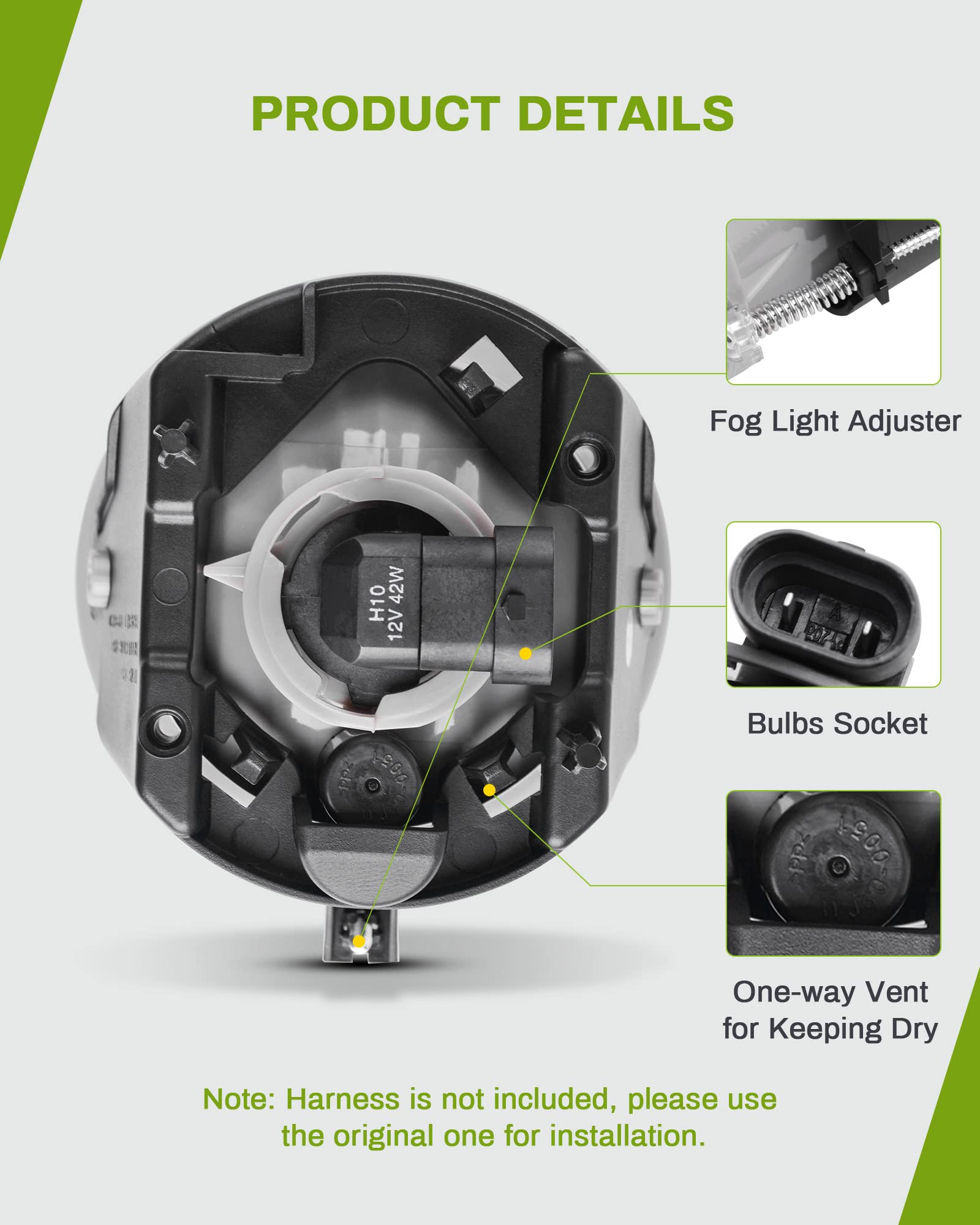 Autosaver88 Fog Lights Assembly Compatible With 2005 2006 2007 2008 2009 2010 Grand Cherokee, 07-09 Dodge Durango 05-09 Dakota,