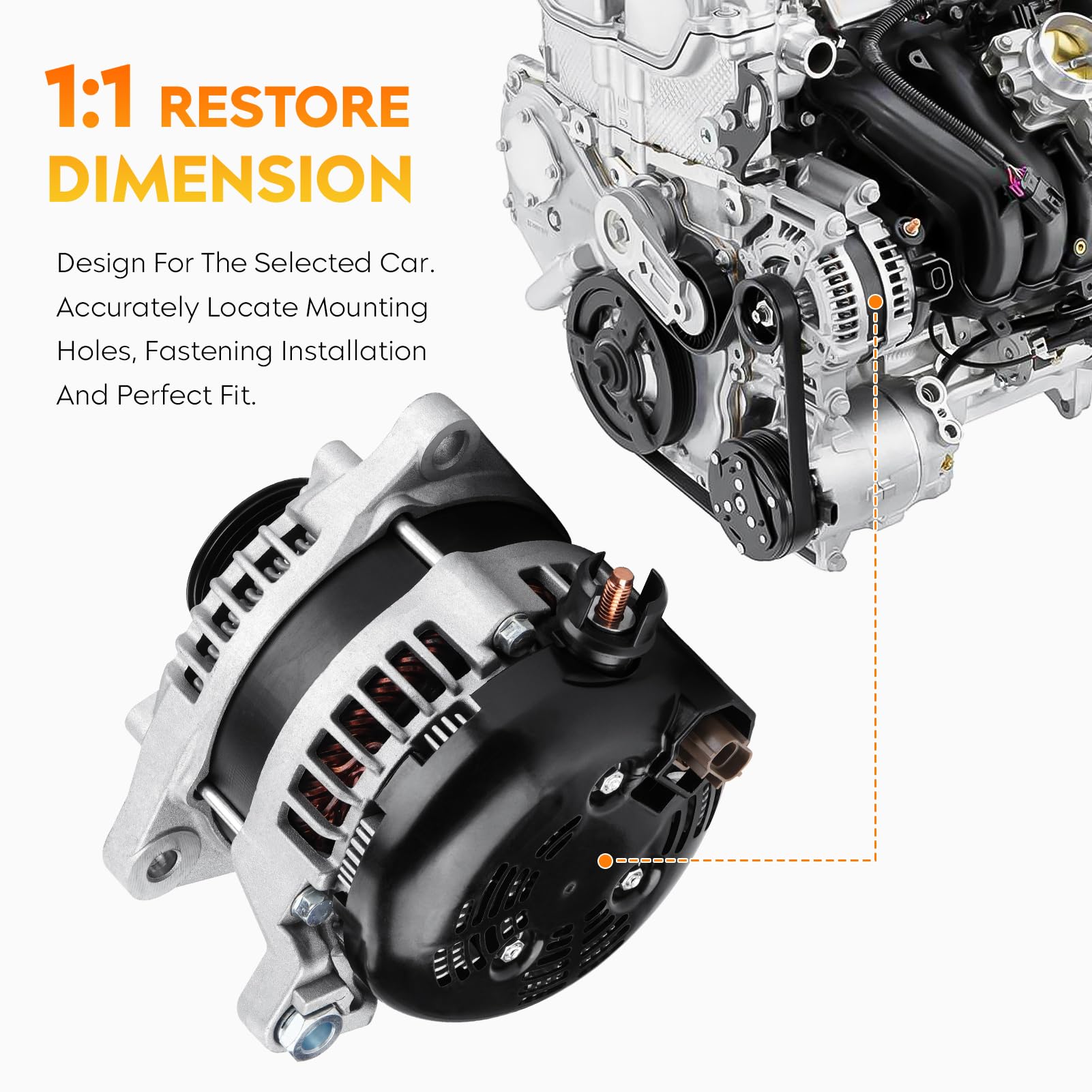 Alternator for Ford F150 F-150 V8 5.0L 5.0 2011 2012 2013 2014 104210-6270, 104210-6660, AL3T10300CA, AL3Z10346C, CL3T10300AA, C