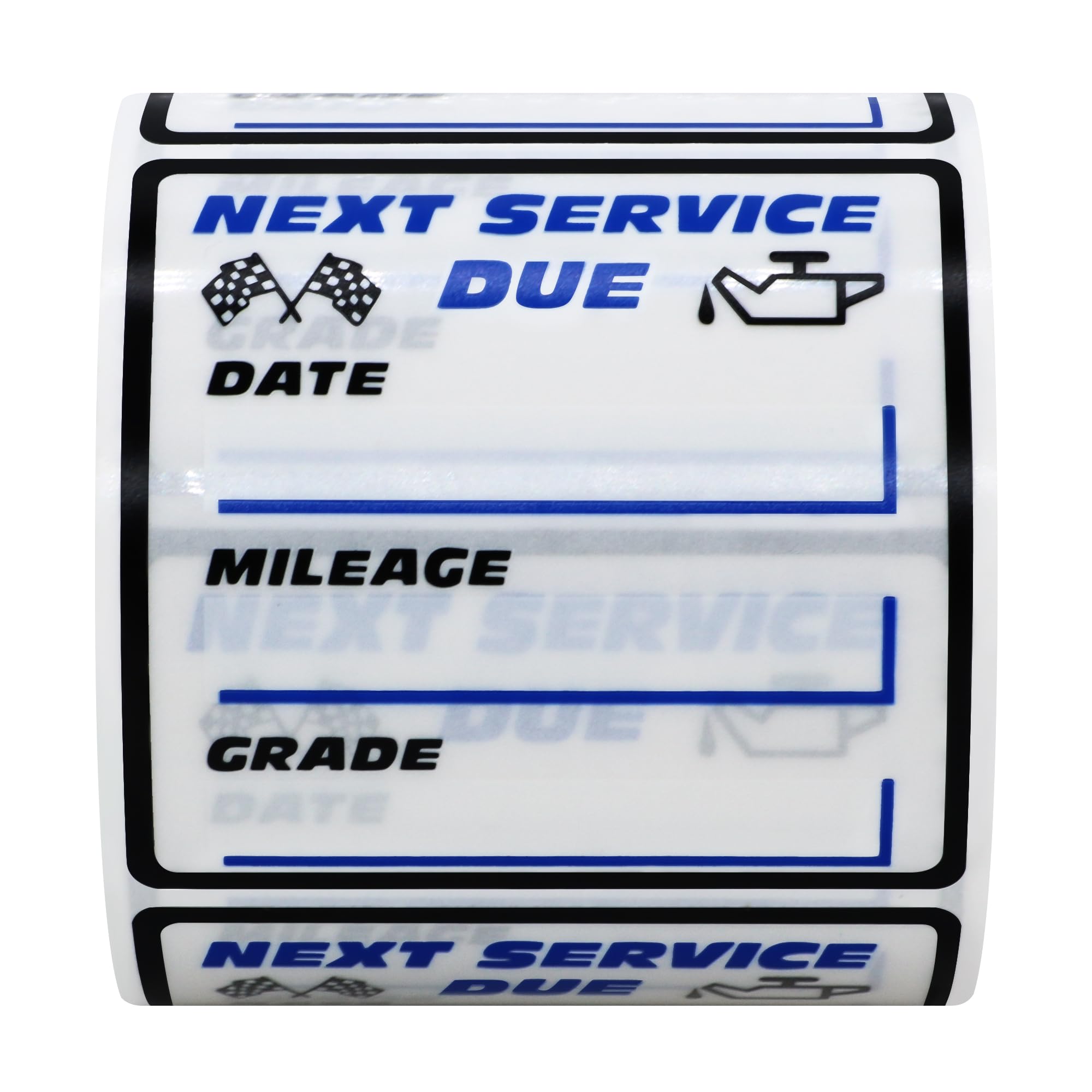 Hybsk 200Pcs Clear Oil Change/Service Reminder Stickers 2 ''X2 '' Premium Quality Next Service Due Oil Change Stickers (Flag)