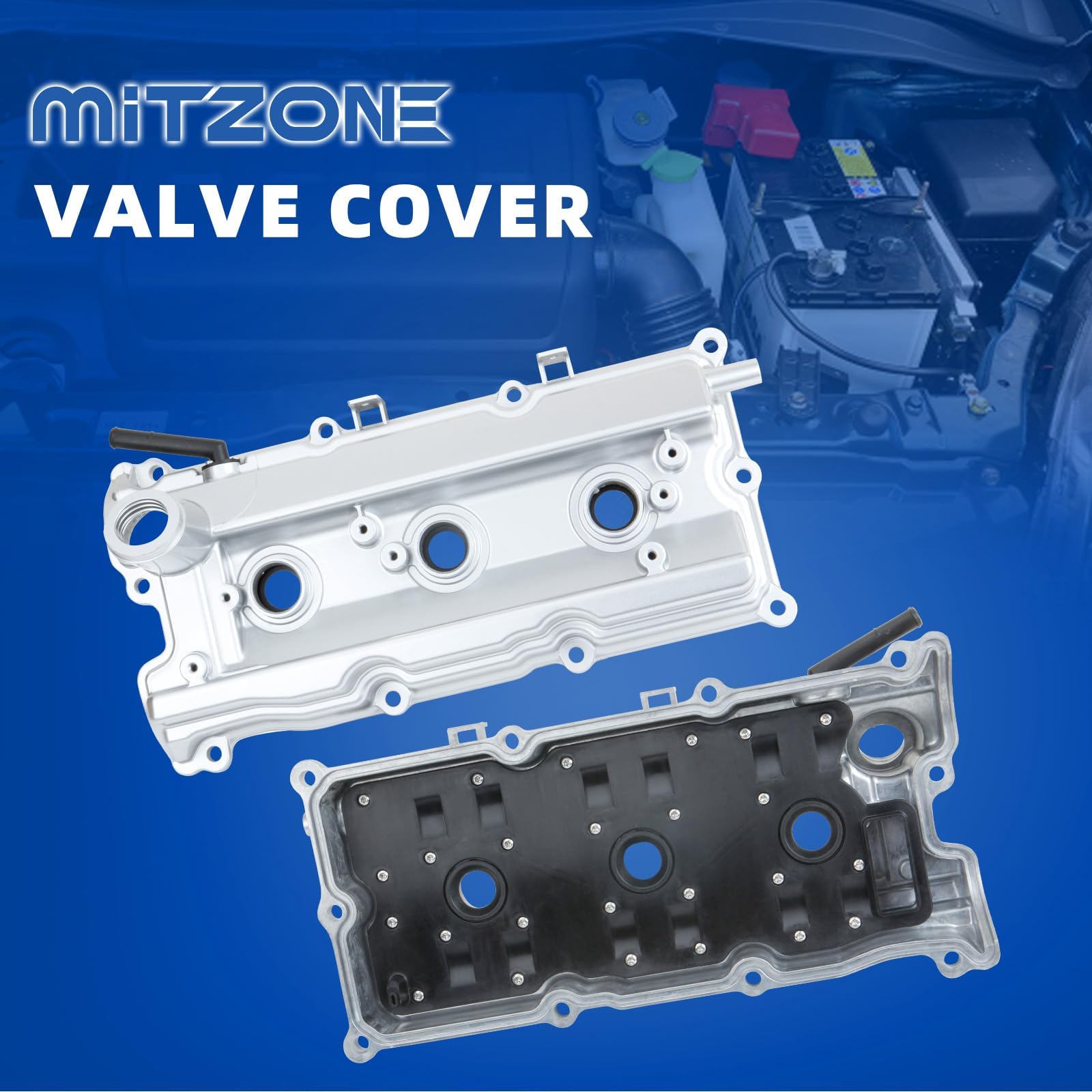 Mitzone Upgrade Vq35De Left And Right Aluminum Valve Cover With Tube Compatible With Infiniti G35 M35 Fx35 For Nissan 350Z 2003-