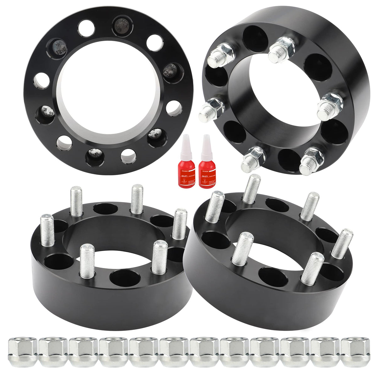 Richeer 6X5.5 Wheel Spacer Compatible With Silverado Suburban Sierra Savana 1500 Express Tahoe Yukon Escalade C2500 K2500, 1.5''