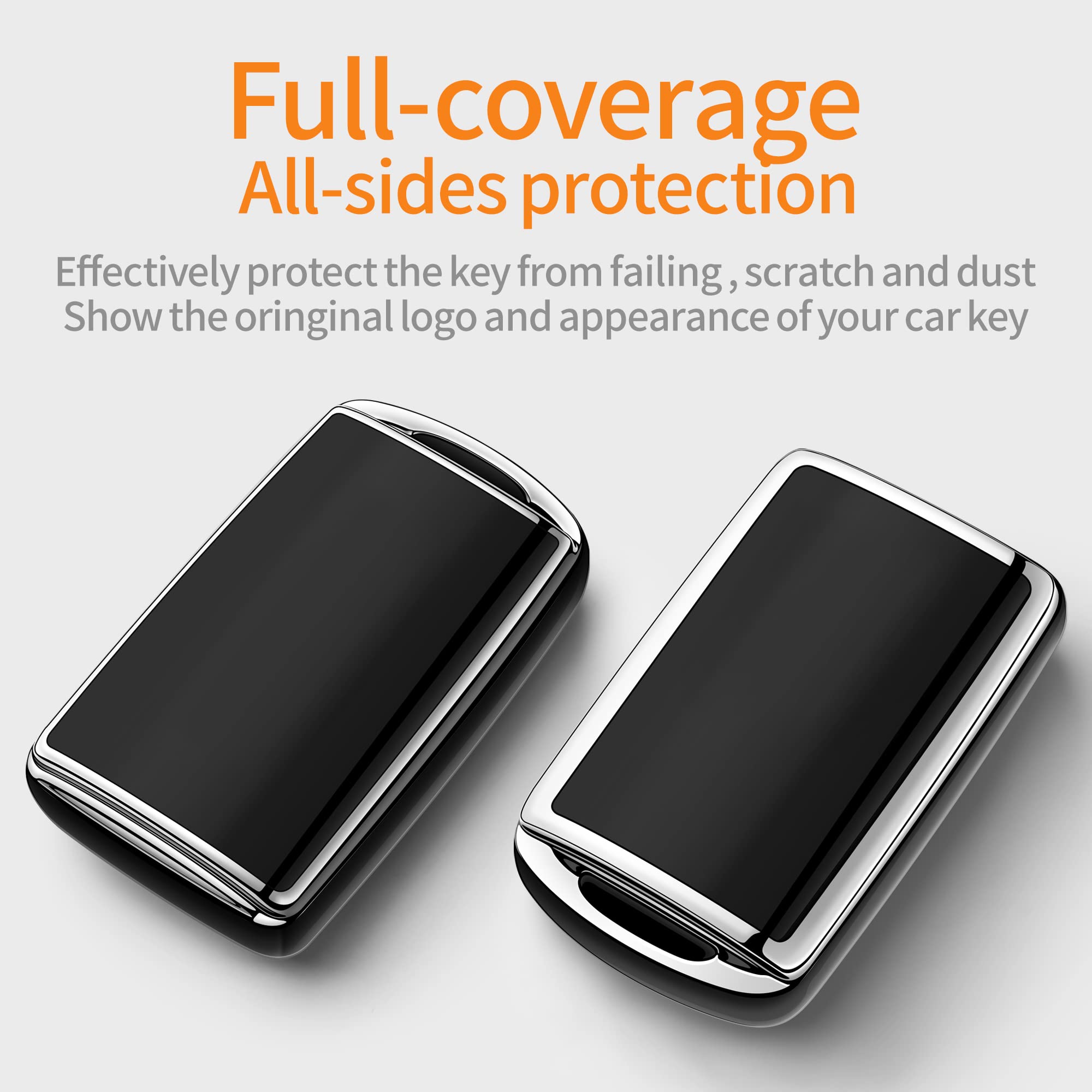 Sindeda for Mazda Key Fob Cover with Keychain Key Case Key Shell 360 Degree Full Protection Compatible with 2019-2024 Mazda 3, M