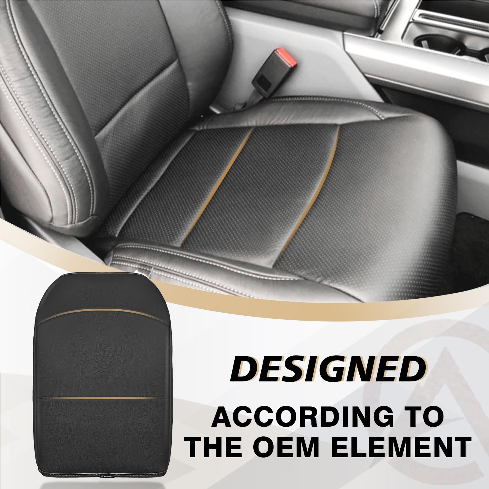 Muslogy Center Console Armrest Cover Compatible With Ford F150 2021-2024 2025 Comfort Armrest Pad Arm Rest Cushion Vegan Leather