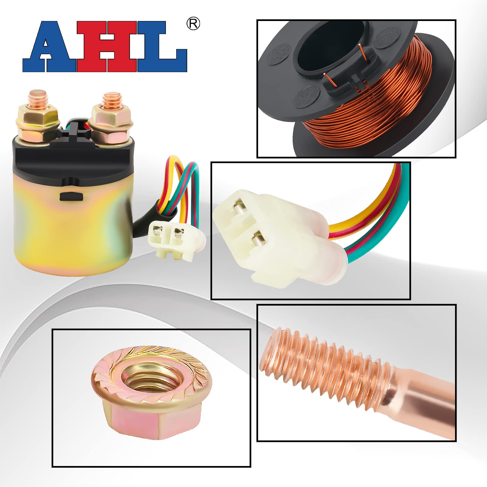 AHL Starter Solenoid Relay for Honda TRX400 Fourtrax Foreman 1995-2003 ATV - Black, Durable, High-Performance Replacement Part