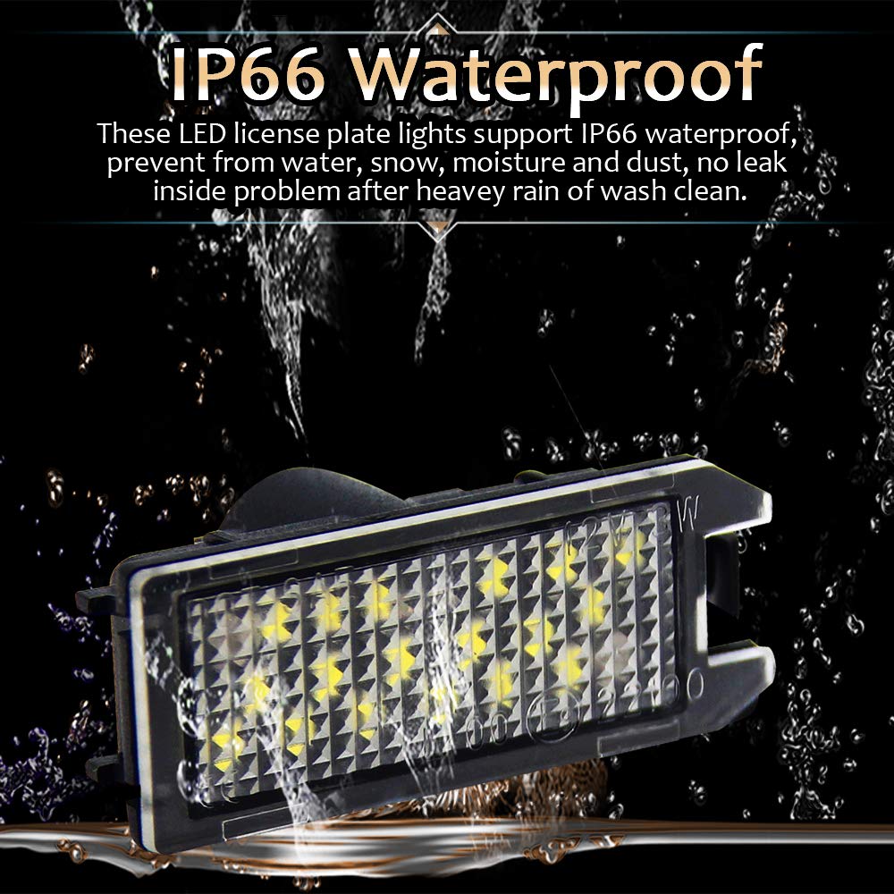 D-Lumina Led License Plate Light Tag Lamp Assembly Compatible With 2013-2019 Fiat 500, Maserati Levante & Dodge Viper, Je-Ep Gra