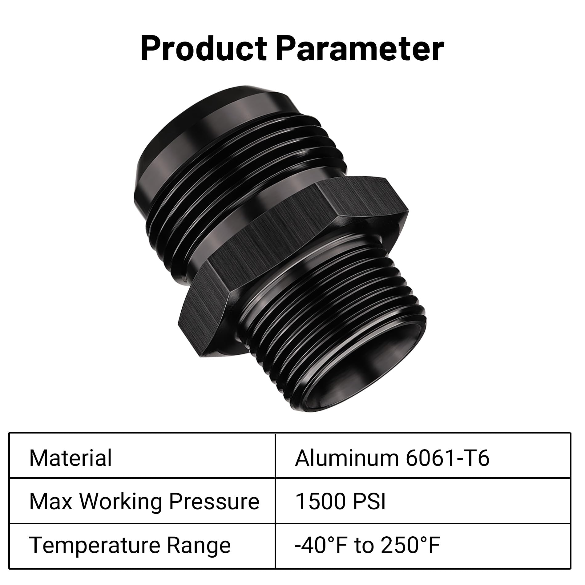 Evil Energy 16An Male Flare To 3/4'' Npt Pipe Fitting Adapter Straight Aluminum Black 2Pcs