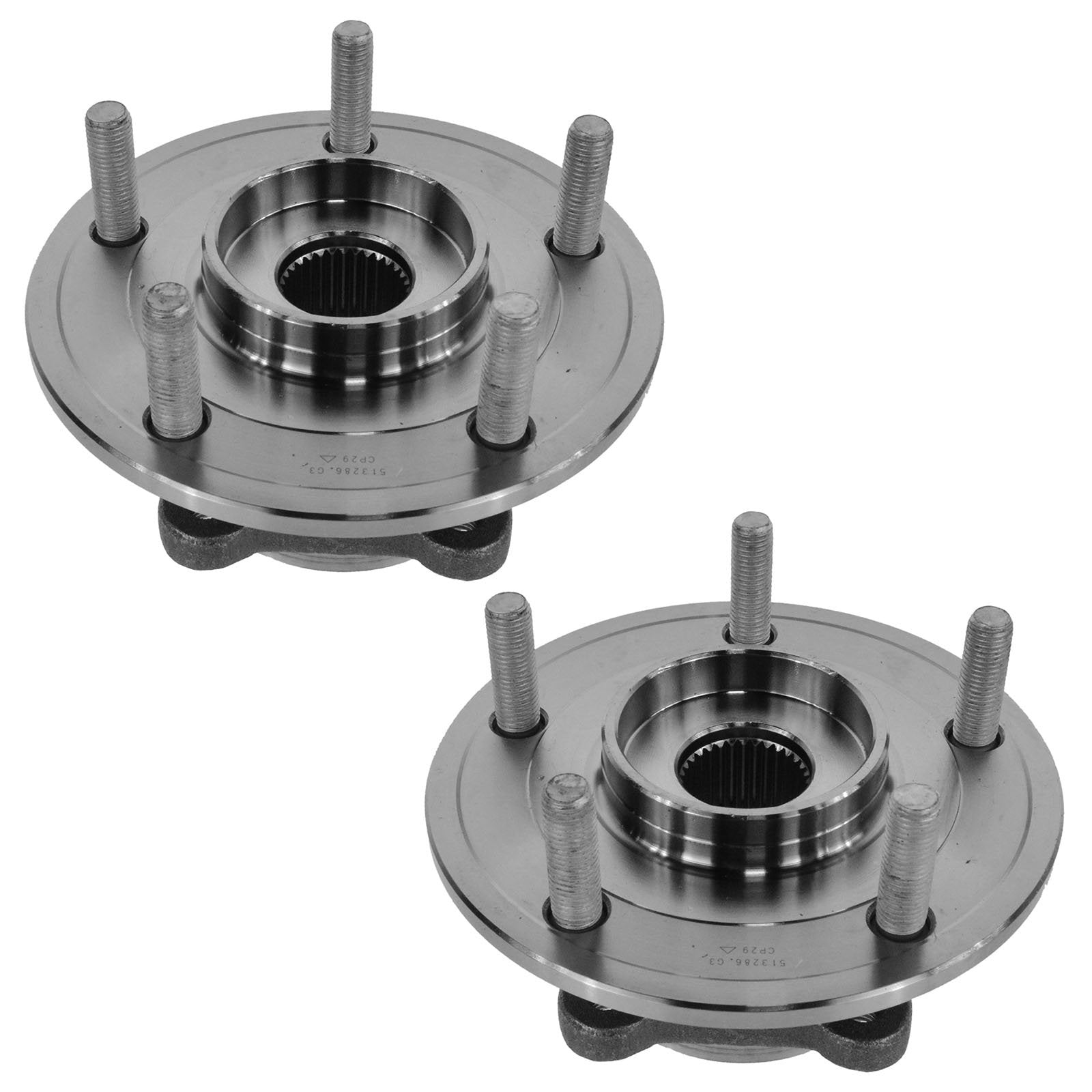 Trq Front Wheel Hub Bearings Assembly Set Compatible With 2009-2020 Dodge Journey