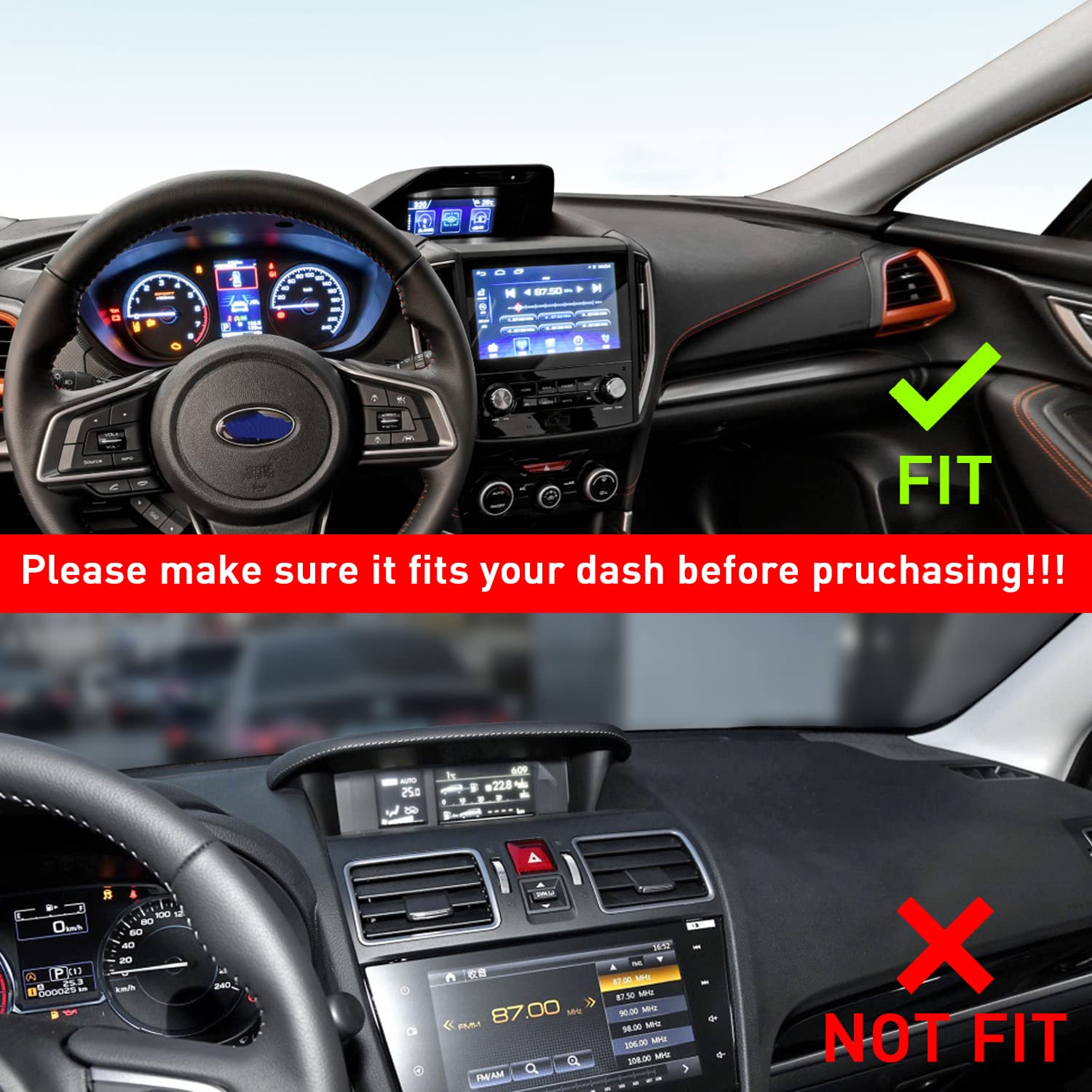 Mochent Dashboard Mats For Subaru Crosstrek Accessories 2023 2022 2021 2020 2019 2018 Subaru Forester 2019-2024 And Subaru Impre