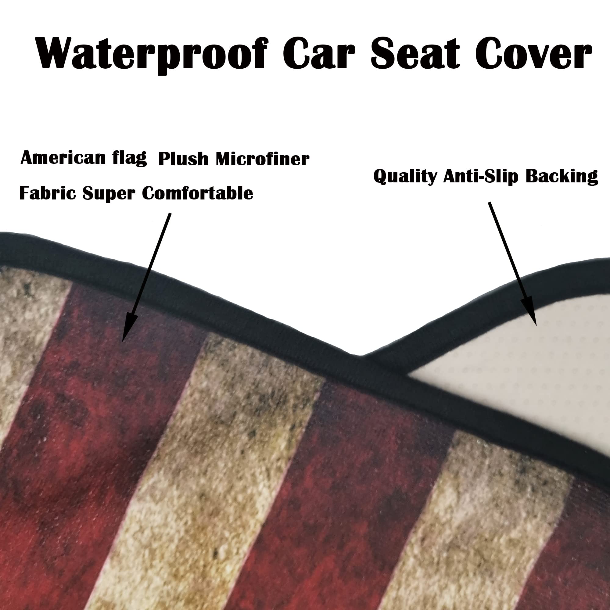 Loyagour Car Seat Cover Protector Front Seats,For Gym Workout,Running,Swimming,Beach And Hiking,Waterproof Sweat Towel Bucket Seat Covers For Trucks Suv Jeep (American Flag, 1Pcs)