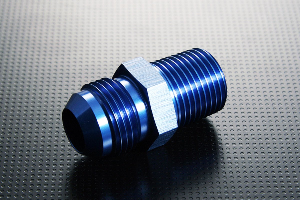Autobahn88 Aluminum Anodized Hose End Fitting - AN Male Flare to Metric, Straight AN6 to M12 x 1.0 (Blue)