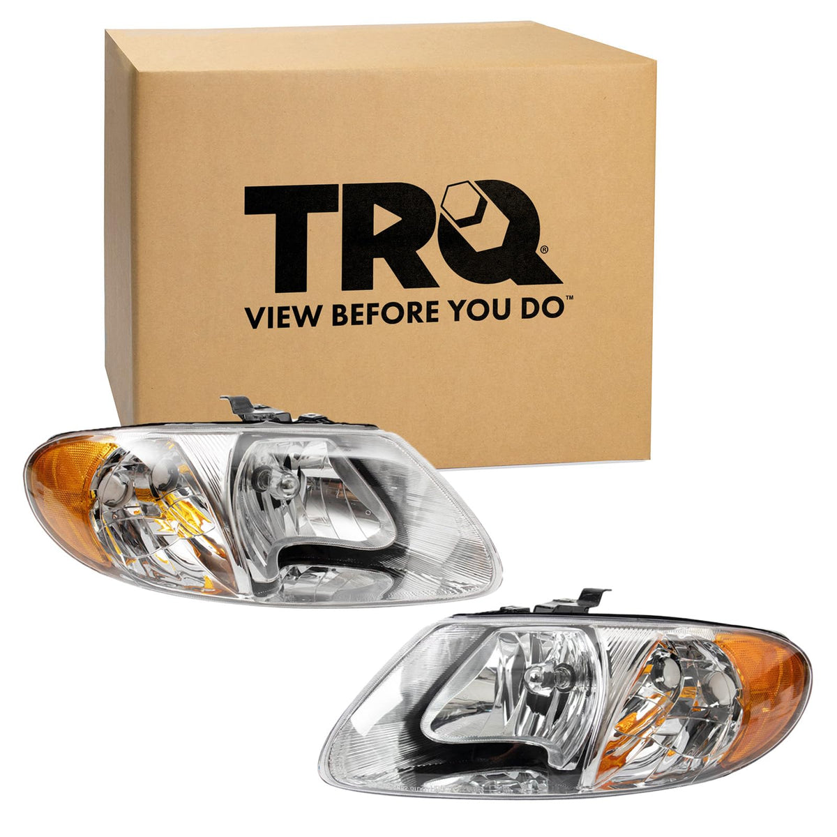 Trq Driver & Passenger Side Headlight Assembly Set Headlights Driver & Passenger Side Compatible With Chrysler Dodge Ch2502129 C