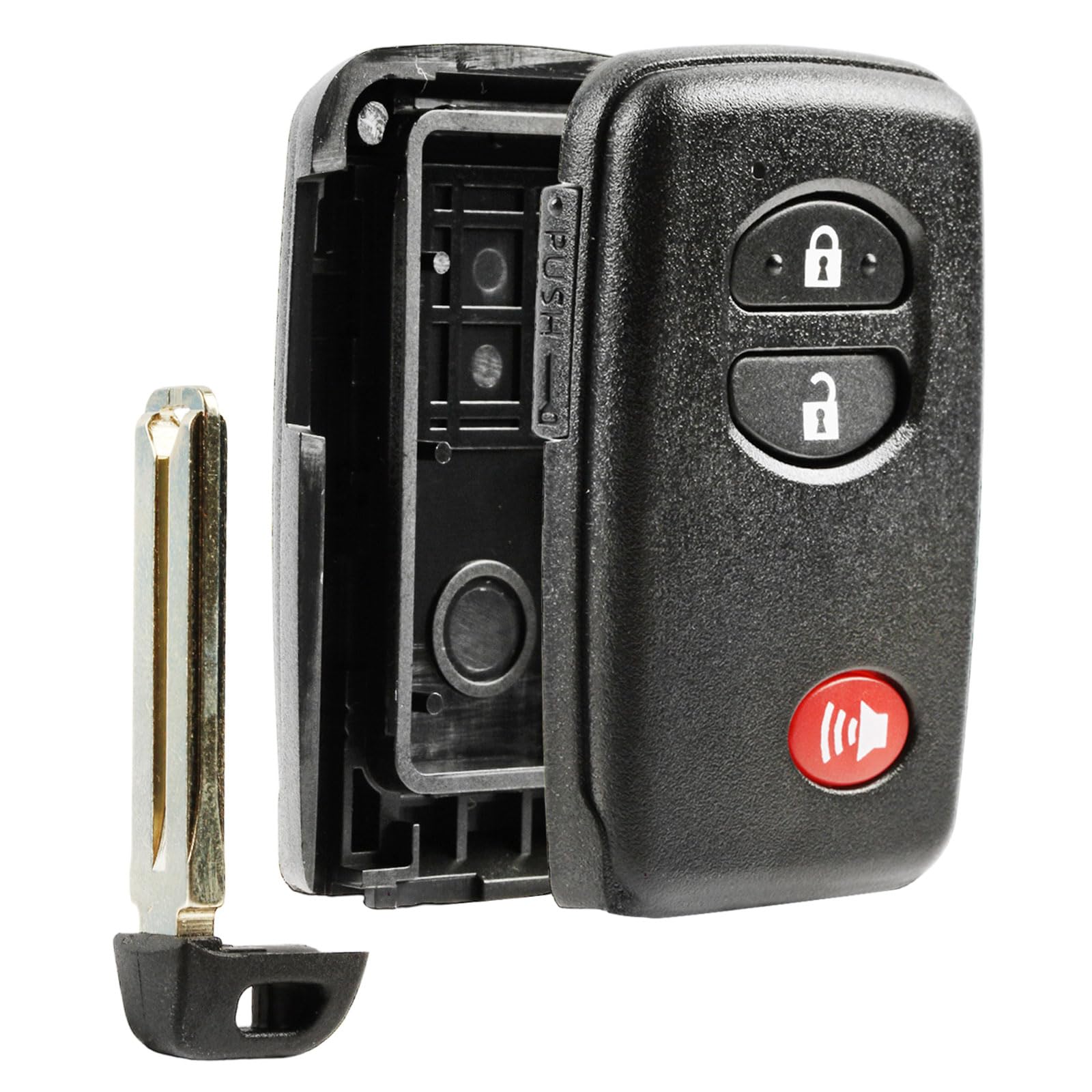 Smart Key Fob Keyless Entry Remote Shell Case & Pad Fits Toyota Highlander Prius Rav4 Venza ( Hyq14Aab, Hyq12Acx, Hyq14Aem)