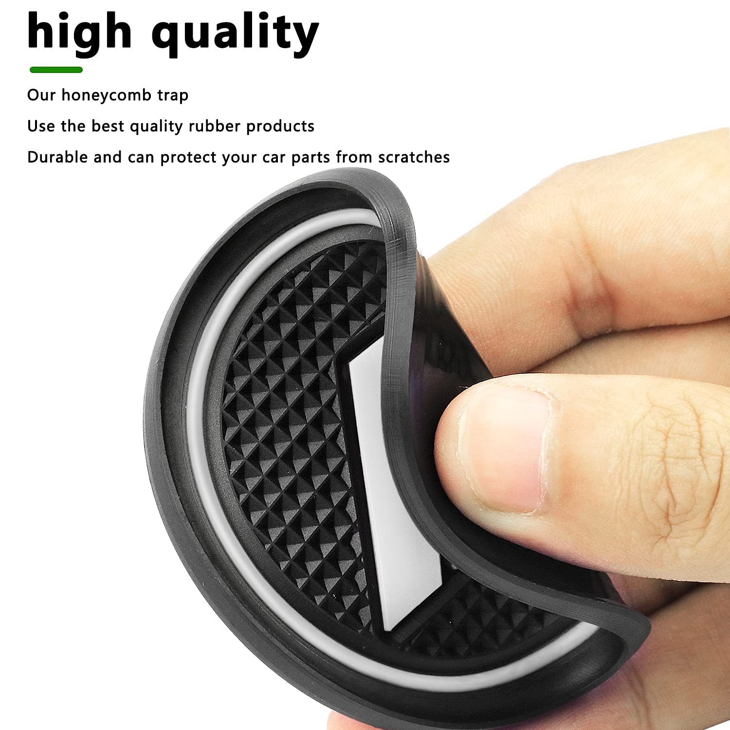 Custom Fit For 2015-2020 Dodge Challenger Cup Holder Insert & Center Console Shifter Liner Trim Mats, Dodge Challenger Interior Accessories Cup Door Center Console Liner (11Pcs, White)