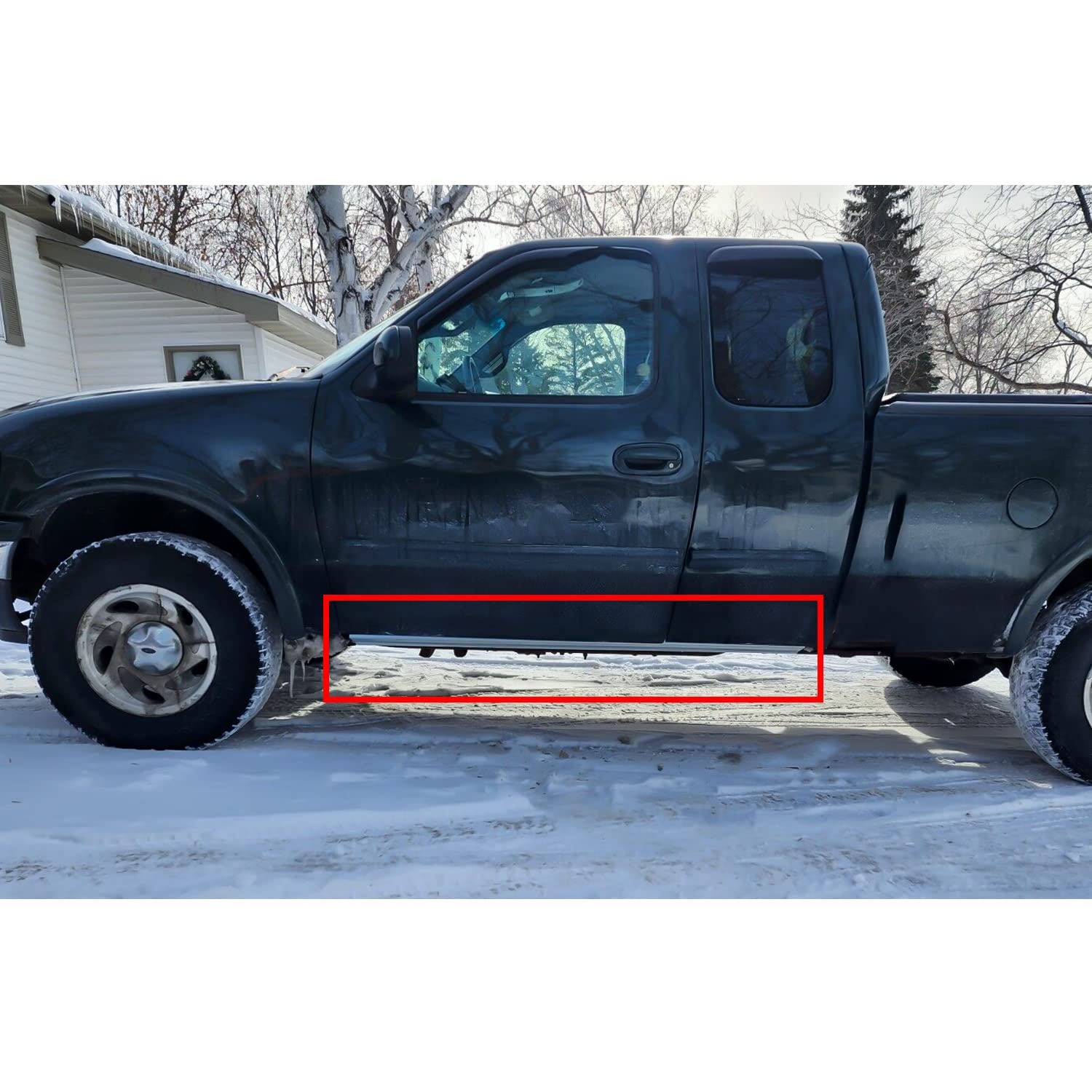 Ecotric Slip-On Outer Rocker Panels For Ford F150 1997-2003 Extended Cab Xl Xlt Lh & Rh Pair
