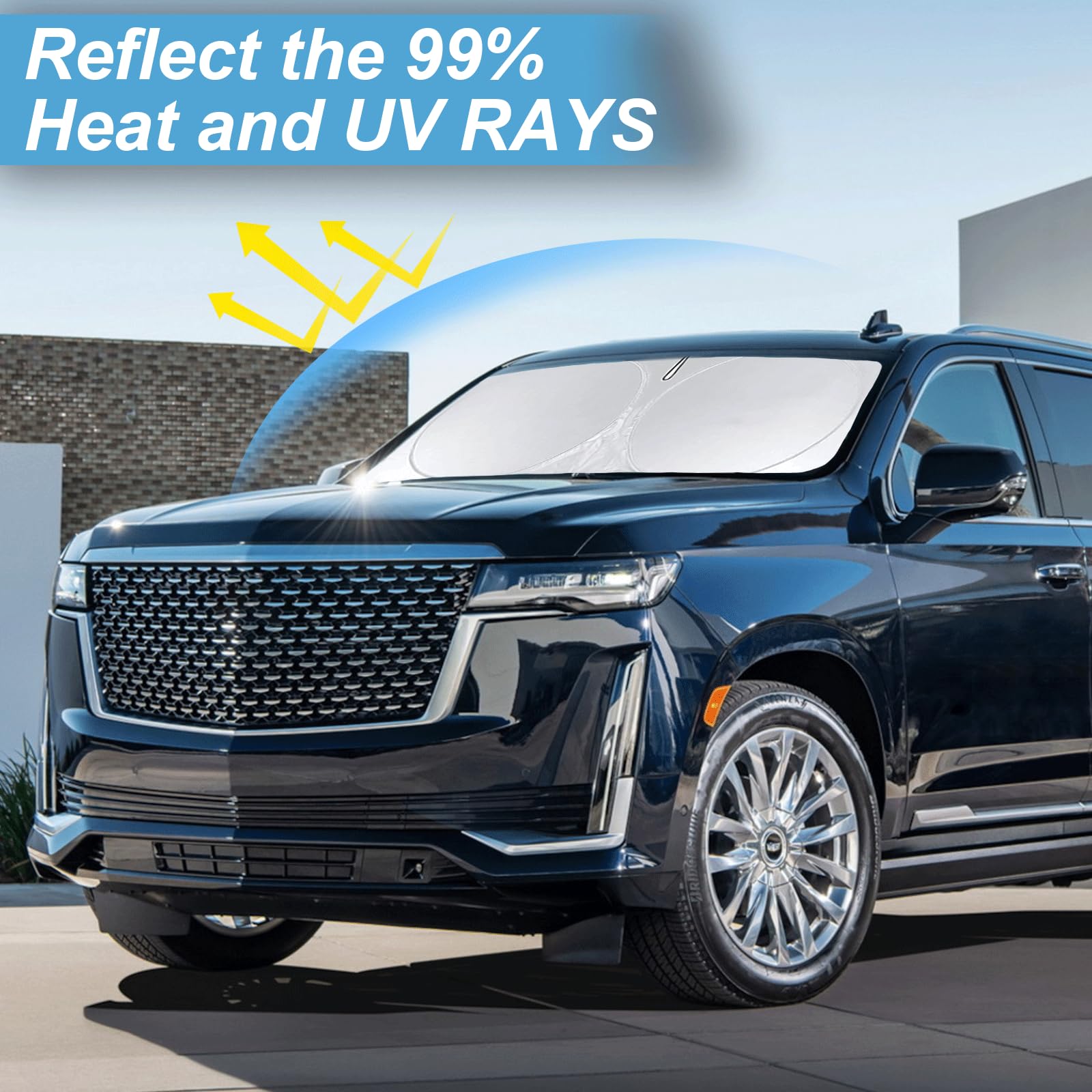 Insauto Windshield Sun Shade Compatible With Cadillac Escalade Srx Xts Xt5 Xt6 Sts Dts Elr Xlr Xt4 Deville Front Window Sunshade