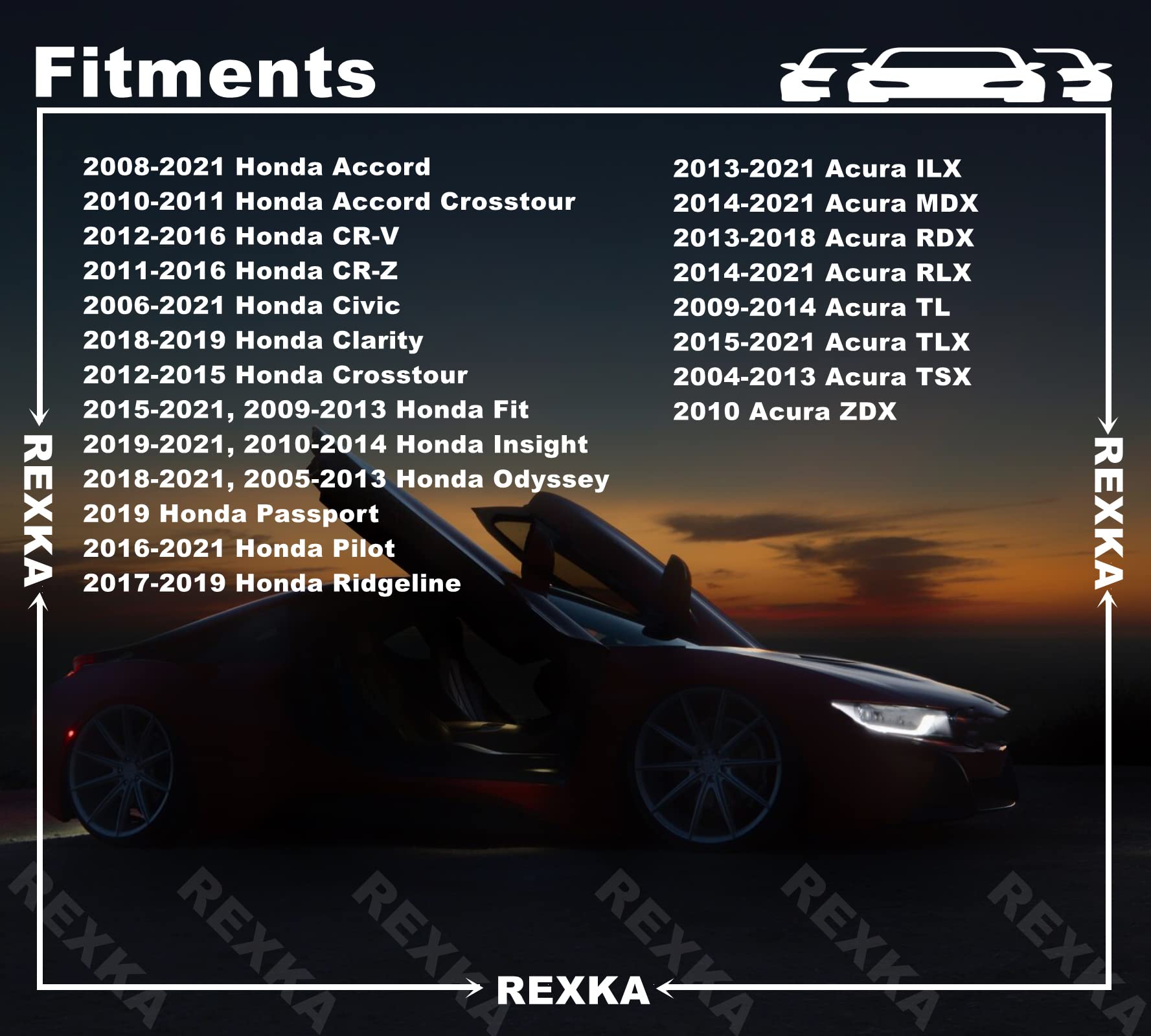 Rexka 40Pcs Fender Liner Mud Guard Retainer Clip Grommet Retainer 90682-Sea-003 Compatible With Honda Acura Accord Civic Cr-V Fit Odyssey Cr-Z Ilx Mdx Rdx Tl