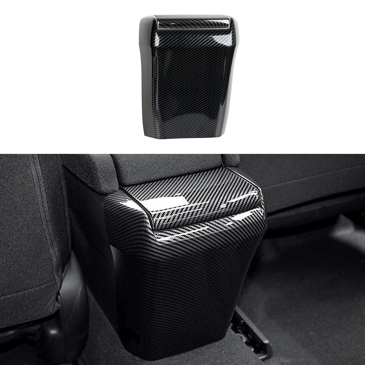 BRMYL Car Armrest Box Cover Trim Decals for 2016 2017 2018 2019 2020 2021 Honda Civic 10th Gen Accessories ABS Carbon Fiber Inte