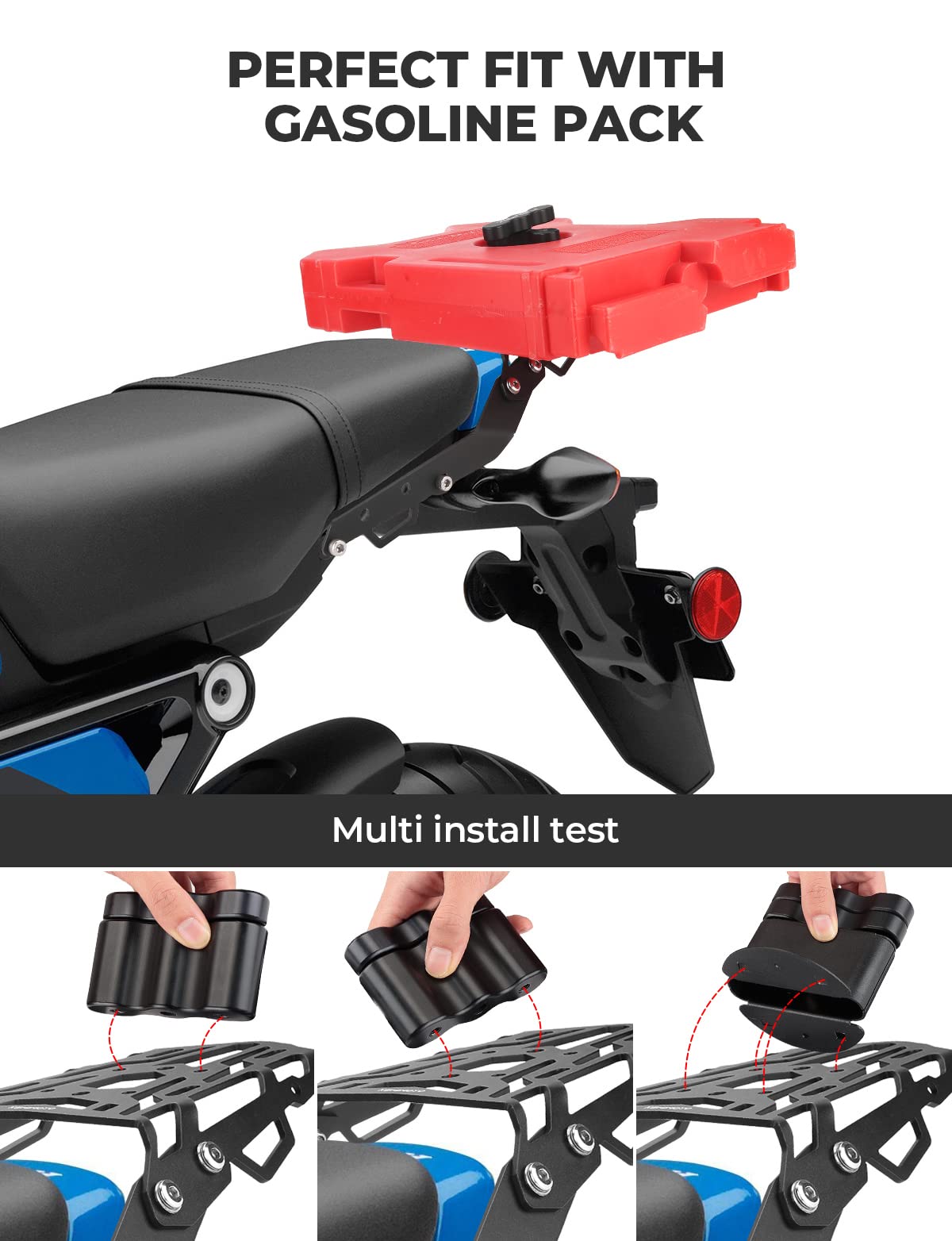 Kemimoto Compatible With Grom 2022 2023 2024 Rear Rack Luggage Storage Rack Carrier Grom 2022+ Rear Tail Storage Rack Cargo Endu