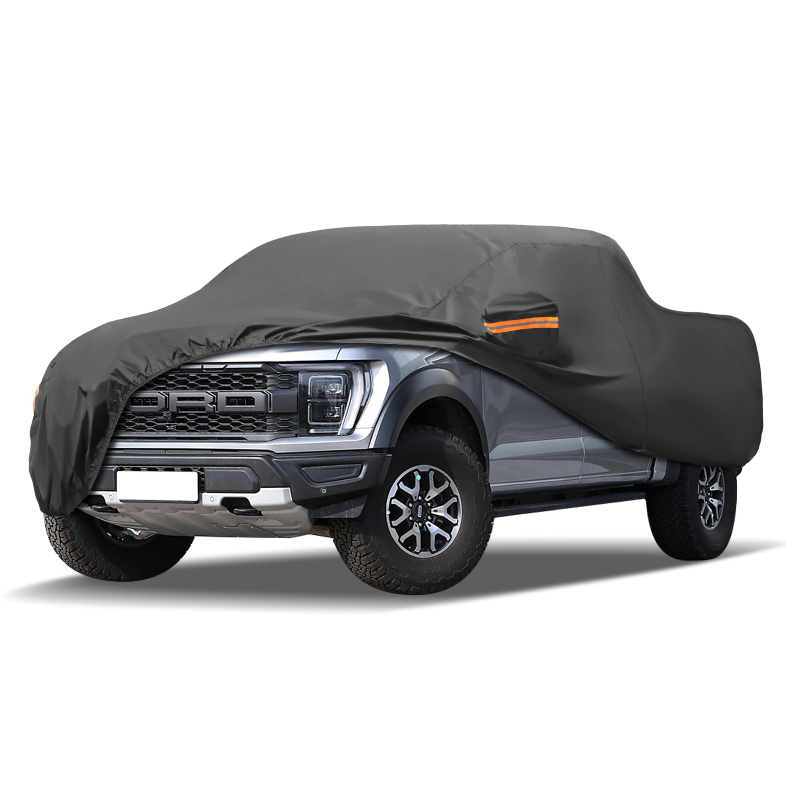 Mornyray Compatible With Ford F150,Car Cover Outdoor Waterproof Sun Rain Snow Hail Protection With Driver Door Zipper (Black, Cu