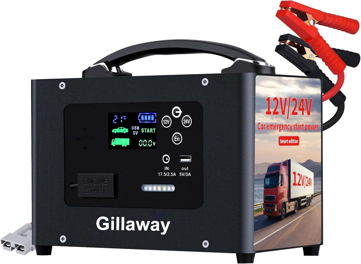 Gillaway 10000A Jump Starter, 24V 155WH Car Jump Starter Battery Pack for All Gas & All Diesel Engine, Portable Truck Jump Start