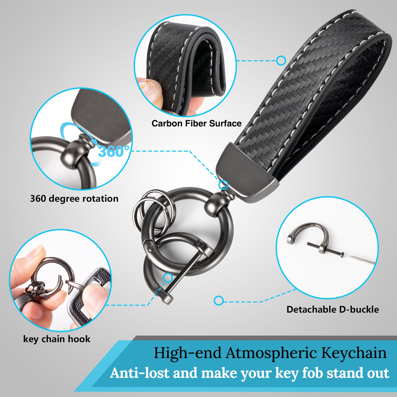 Ctrinews For Lexus Key Fob Cover With Carbon Fiber Style Belt Keychain, Upgraded Tpu Surface Grain Case For Gs Es Is Is-F Rc Rc-