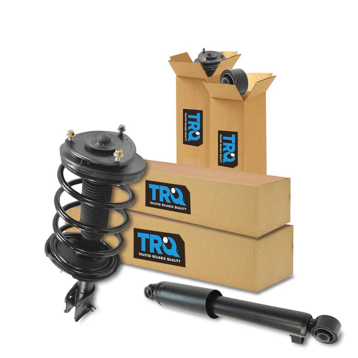 Trq Front And Rear Complete Strut Assembly & Shock Absorber Kit Complete Strut & Coil Spring Assembly Compatible With 2007-2009 