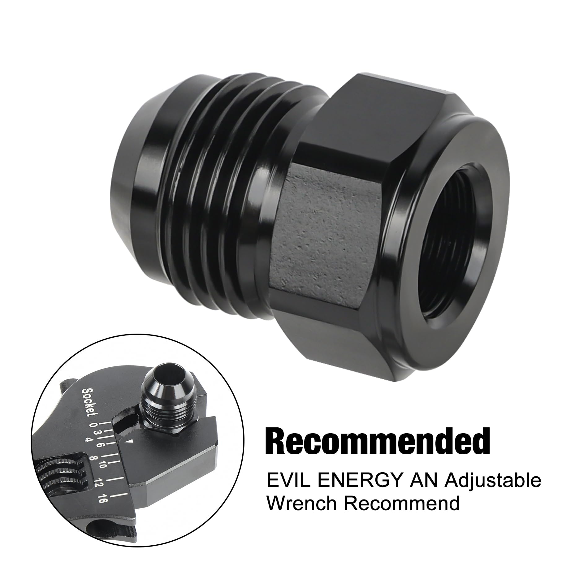 EVIL ENERGY 6AN Female to 10AN Male Falre Reducer Expander Adapter Fitting 2Pcs