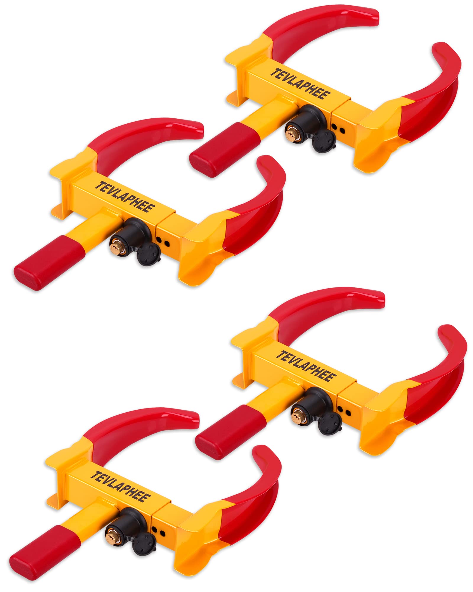Tevlaphee Anti-Theft Wheel Lock Set, 8 Keyed Alike, Red-Yellow Color, Fits 11.8 Inch Tires, Easy Installation