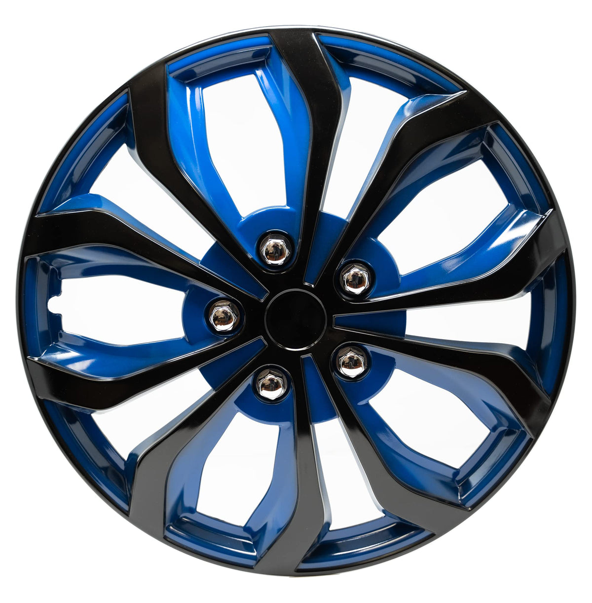 Swiss Drive Hubcap 17 Inch Set Of 4 Luxurious Blue And Black Design 17'' Durable And Reliable Automotive Wheel Cover Easy To Ins