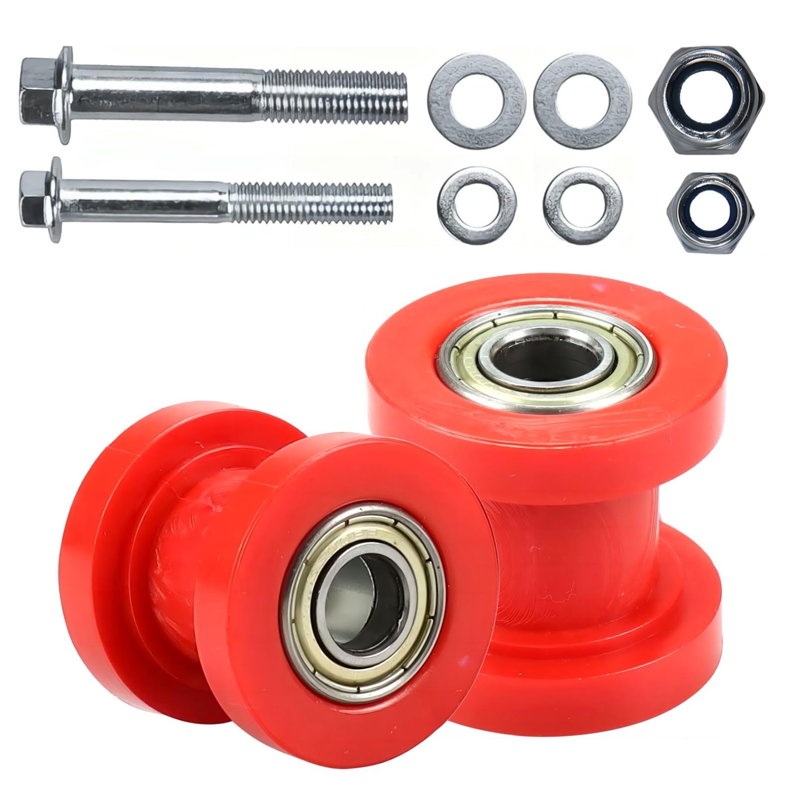 Motcoda 8Mm And 10Mm Chain Roller Pulley Tensioner Wheel Guide Per For Motorcycle Mini Bike Atv 125Cc 140Cc 160Cc Ssr Xr125 Klx110 Crf50 Pitster Pit Dirt Bike Parts (Red)