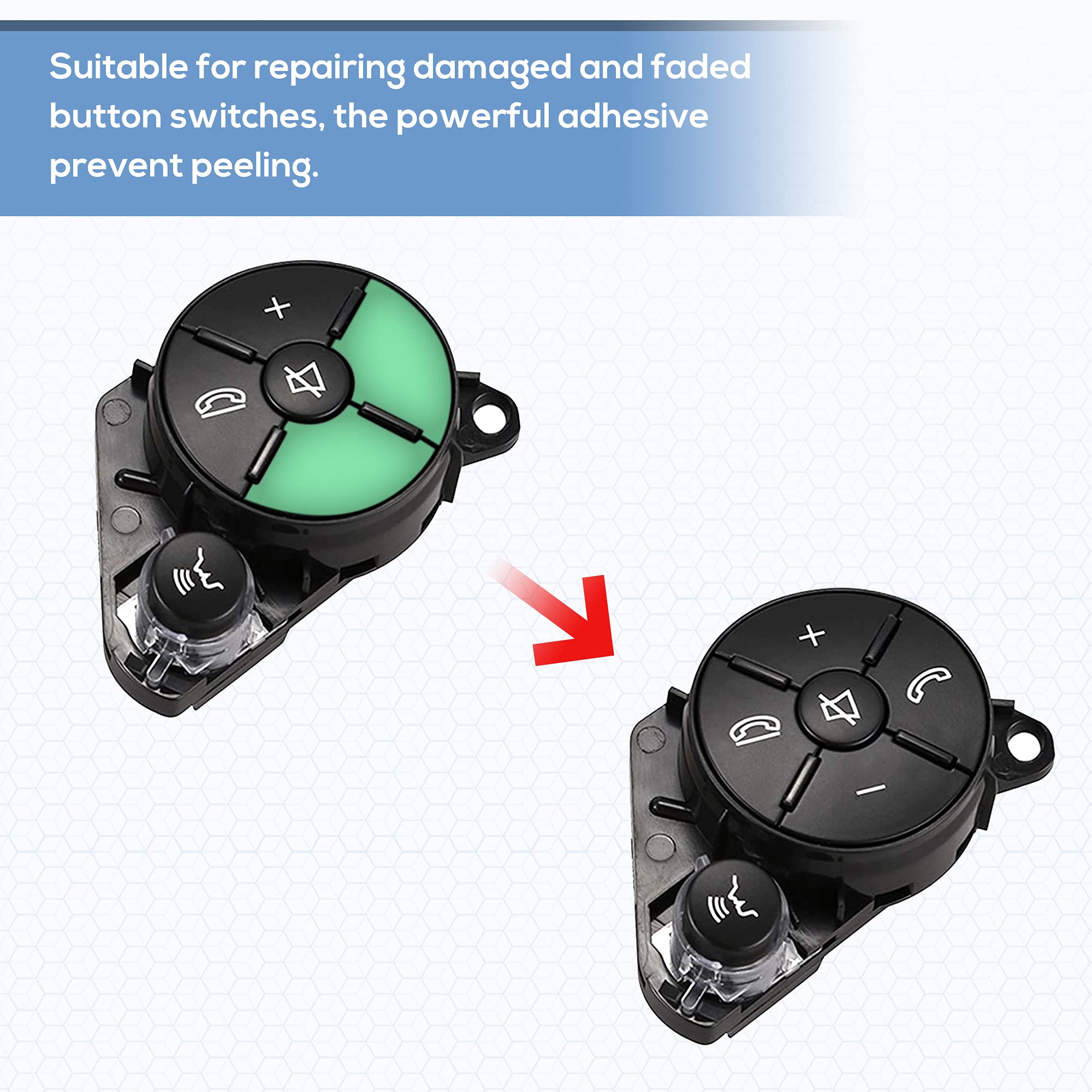 Rdbs Interior Button Repair Kit Steering Wheel Ac Window Radio Number Door And Air Conditioner Decals Stickers For 2007-2014 Mercedes Benz W204 C250 C350 E-Class Ml Gl Glk