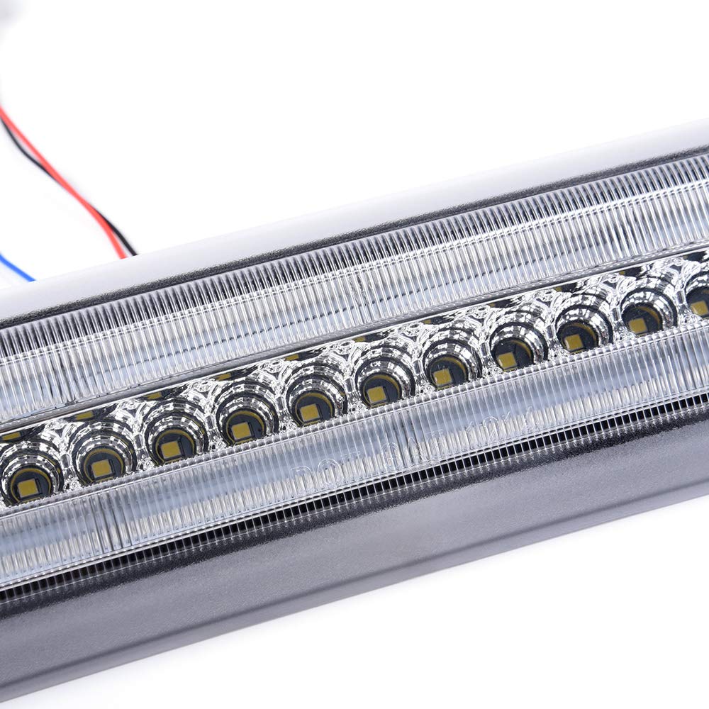 Cheda Third 3D Brake Lights, Compatible With 2009-2014 Ford F150 Optic Style, Chrome Lens Clear Housing Led Bar Tail Cargo Lamp,