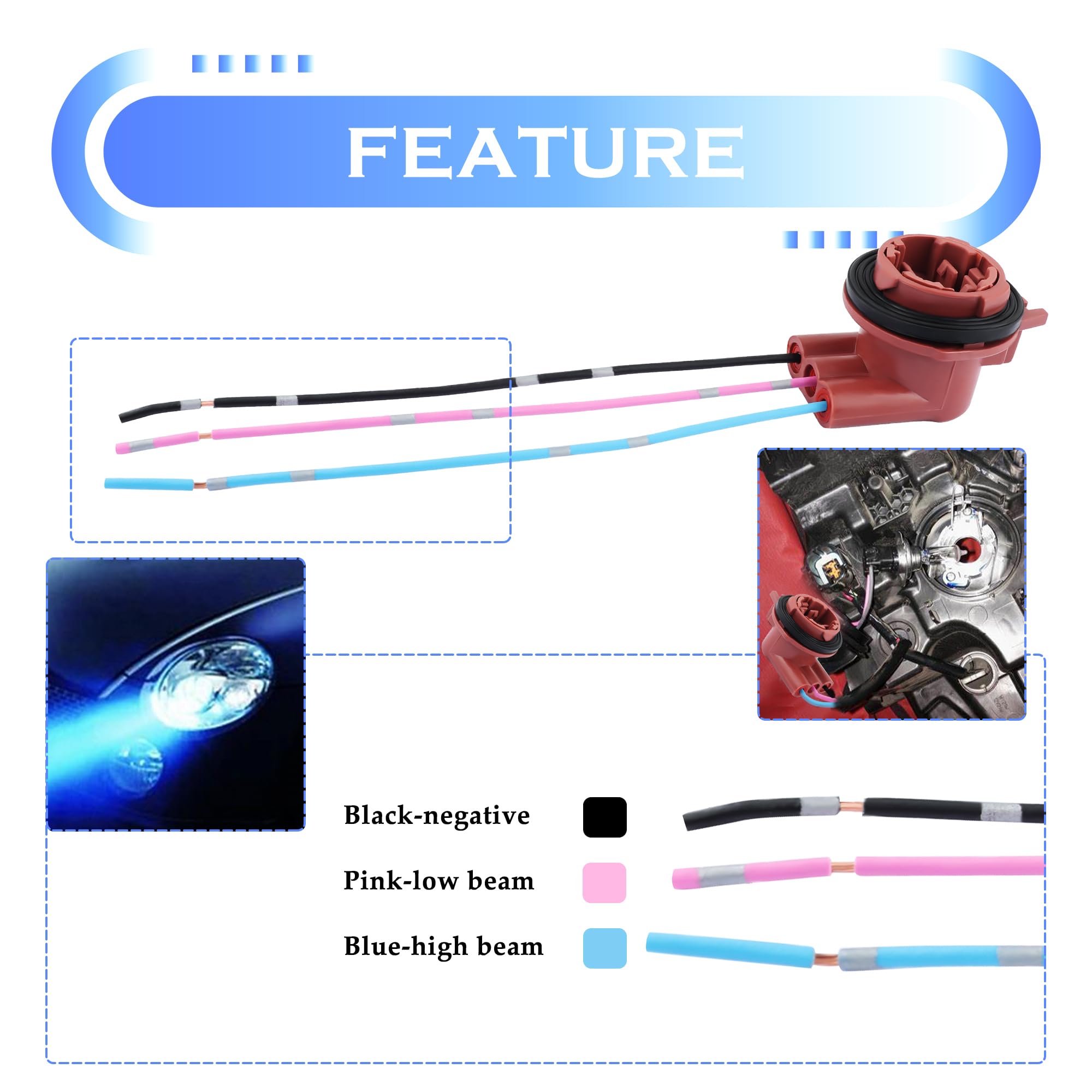 2PCS 3157 Bulb Socket,Turn Signal Socket/Tail Light Socket/Brake Light Socket for 3157,3057,3155,3357 Light Bulbs Replacement,Es