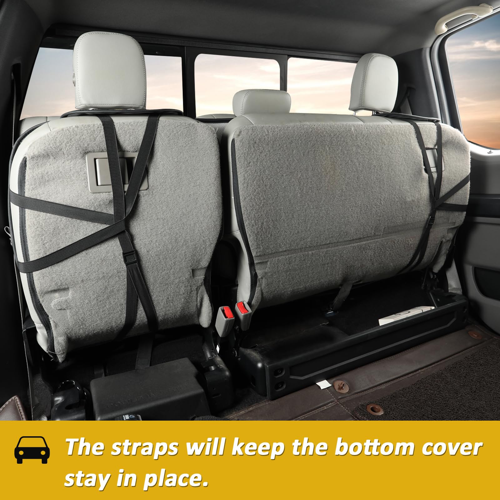 West Llama Pu Leather Car Seat Covers Protectors, Bottom Seat Covers For Cars Fit Ford F150,F250,F350(Black)