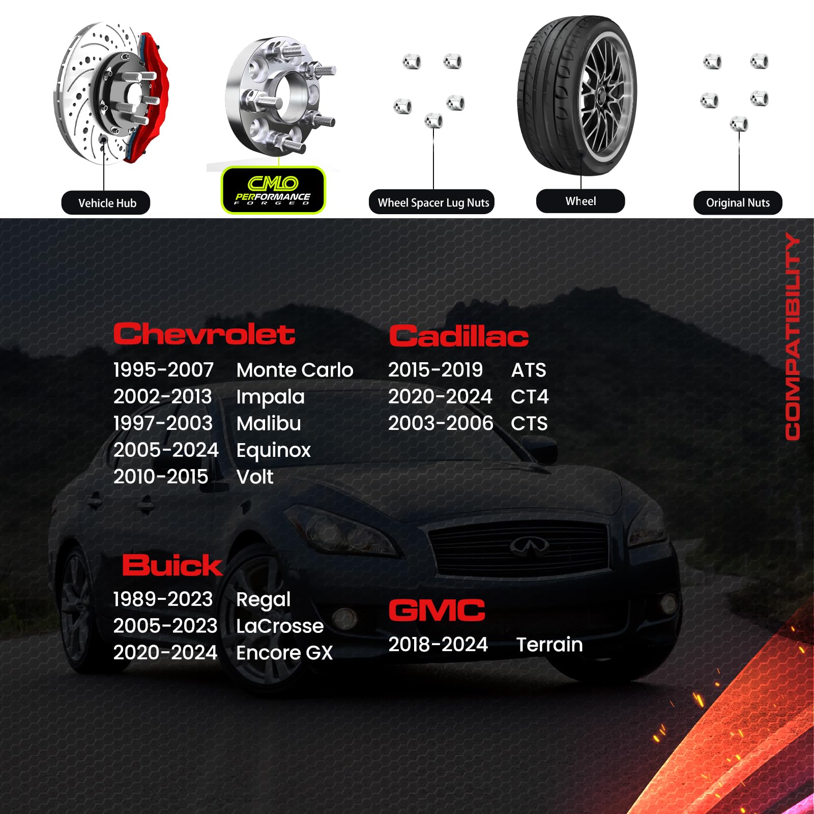 Customadeonly Wheel Spacers 5x115, Hubcentric (2'' Thick 2pcs) Center Bore 70.3mm with 12x1.5 Studs Compatible for Electra La Cr