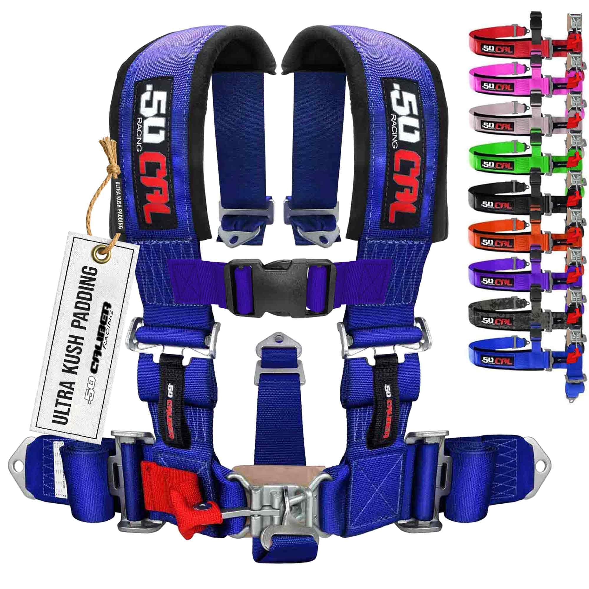 1pc Blue 5 Point Harness for Bucket Seat, Latch Release, 9 Color Options, Racing Harness 5 point, Race Car, UTV, RZR [6003]